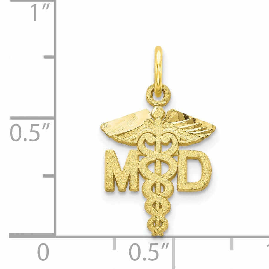 10k Yellow Gold Doctor Of Medicine M.D Pendant