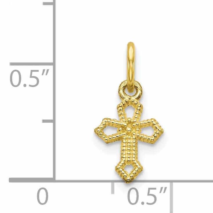 10k Yellow Gold Polished Solid Cross Charm Pendants