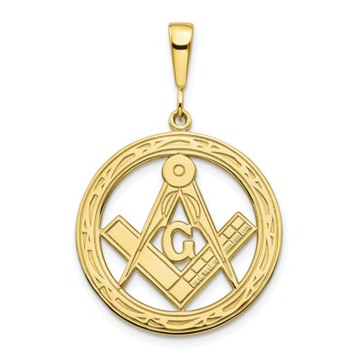 Solid 10k Yellow Gold Masonic Symbol Pendant at $ 199.17 only from Jewelryshopping.com