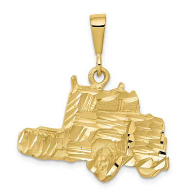 Solid 10k Yellow Gold Semi Truck Charm Pendant at $ 236.69 only from Jewelryshopping.com