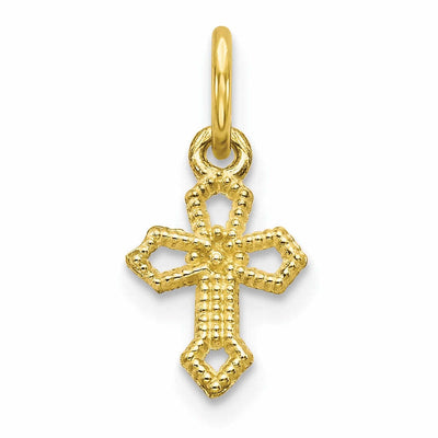 10k Yellow Gold Polished Solid Cross Charm Pendants