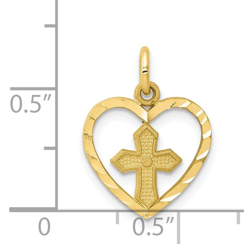 Solid 10k Yellow Gold Polished Cross Pendant