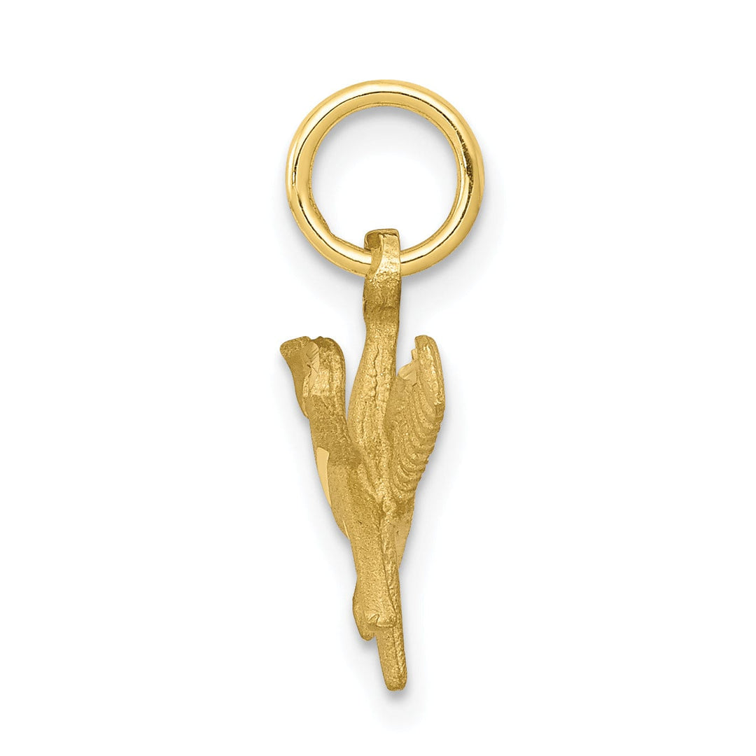 Solid 10k Yellow Gold Comb and Scissors Pendant