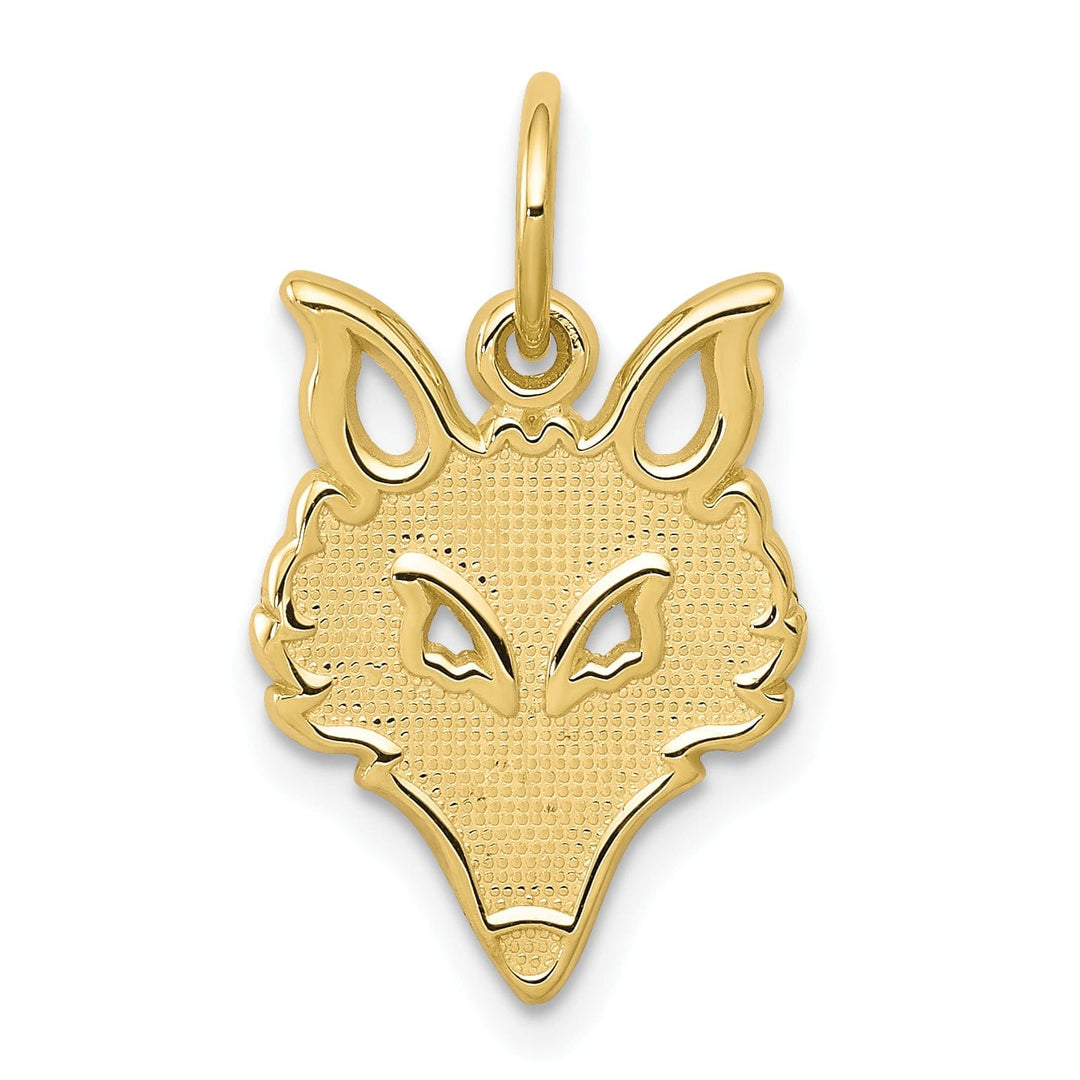 Solid 10k Yellow Gold Small Fox Head Pendant