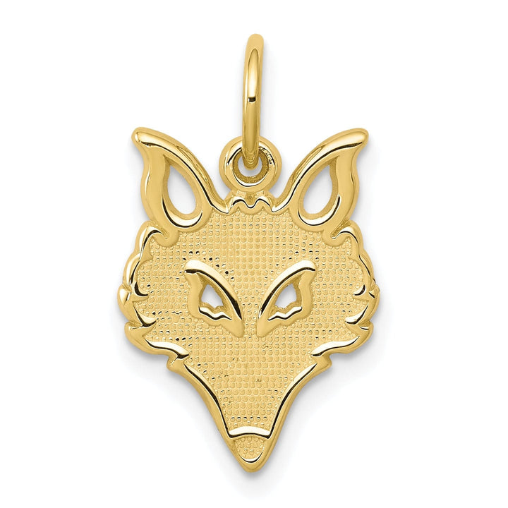 Solid 10k Yellow Gold Small Fox Head Pendant