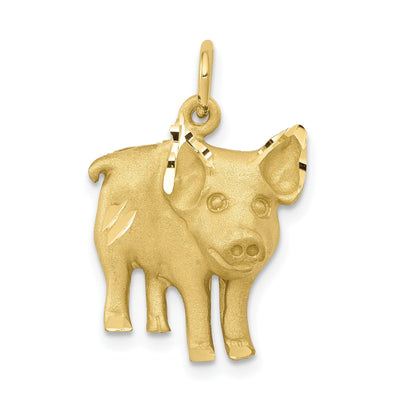 Solid 10k Yellow Gold Polished Pig Pendant at $ 136.39 only from Jewelryshopping.com