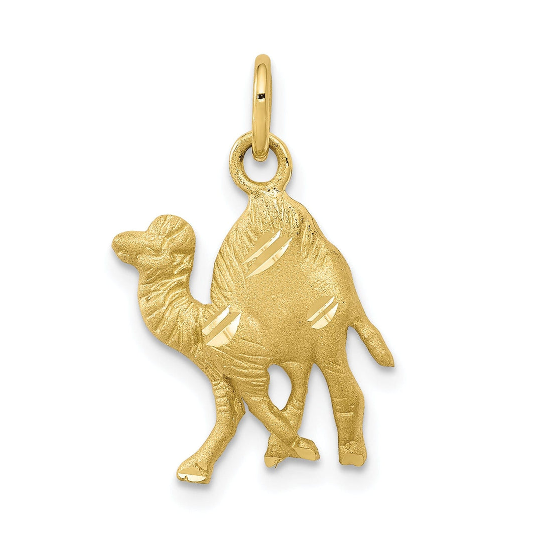 Solid 10k Yellow Gold Polished Camel Pendant