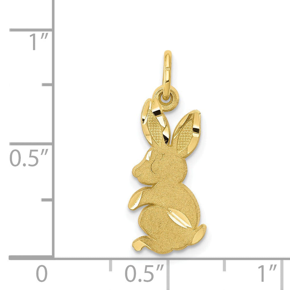 Solid 10k Yellow Gold Baby Bunny Rabbit Pendant