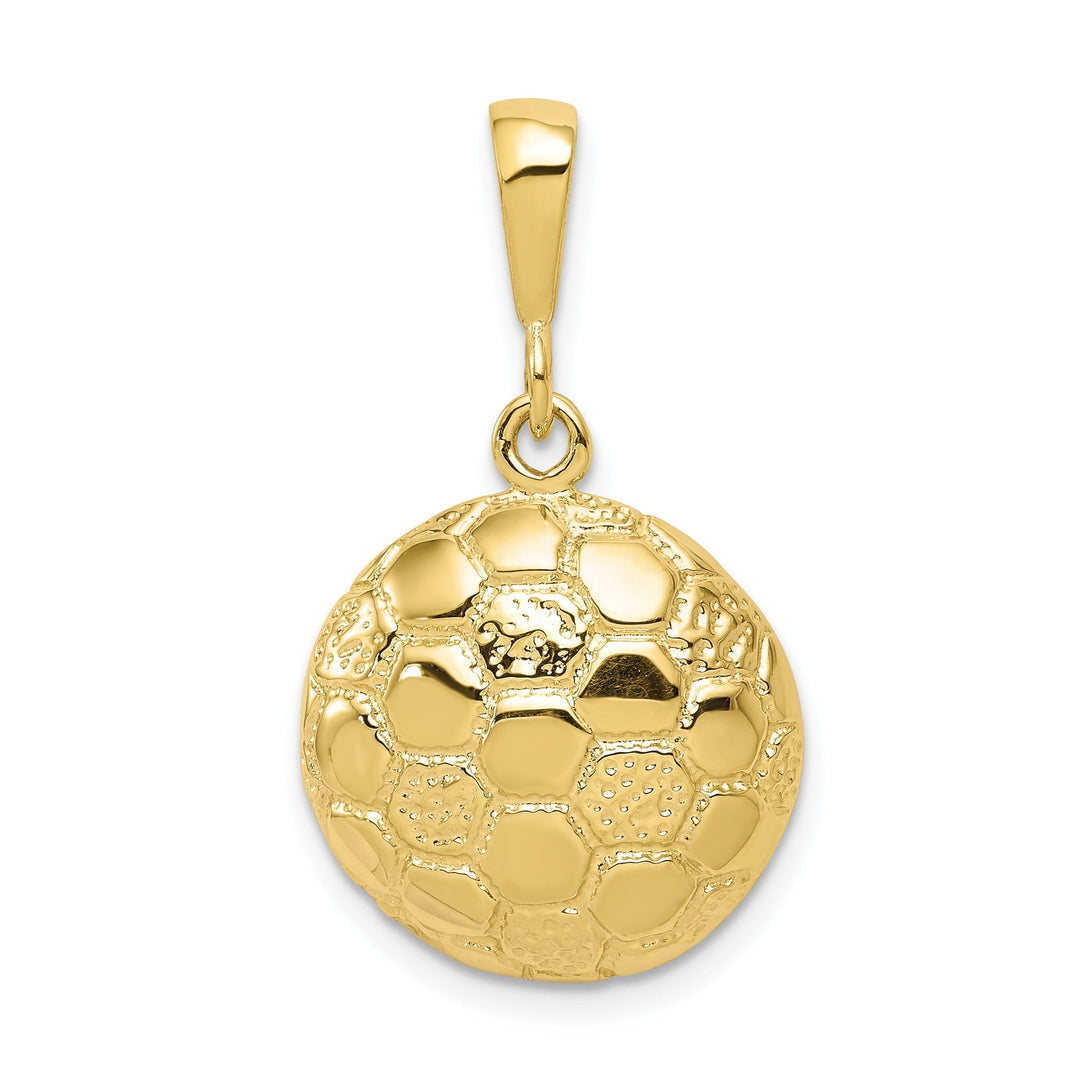 Solid 10k Yellow Gold Soccer Ball Pendant