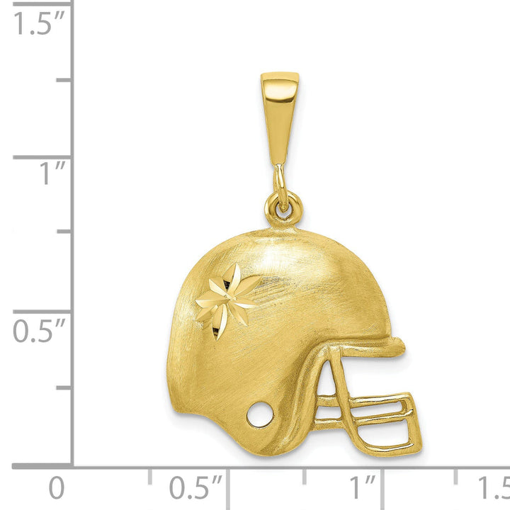 Solid 10k Yellow Gold Football Helmet Pendant