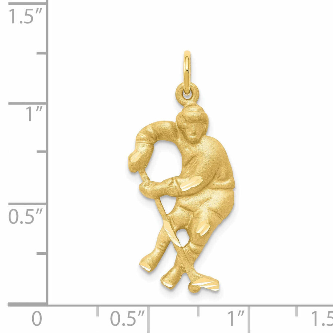 10k Yellow Gold Hockey Player full Gear Charm