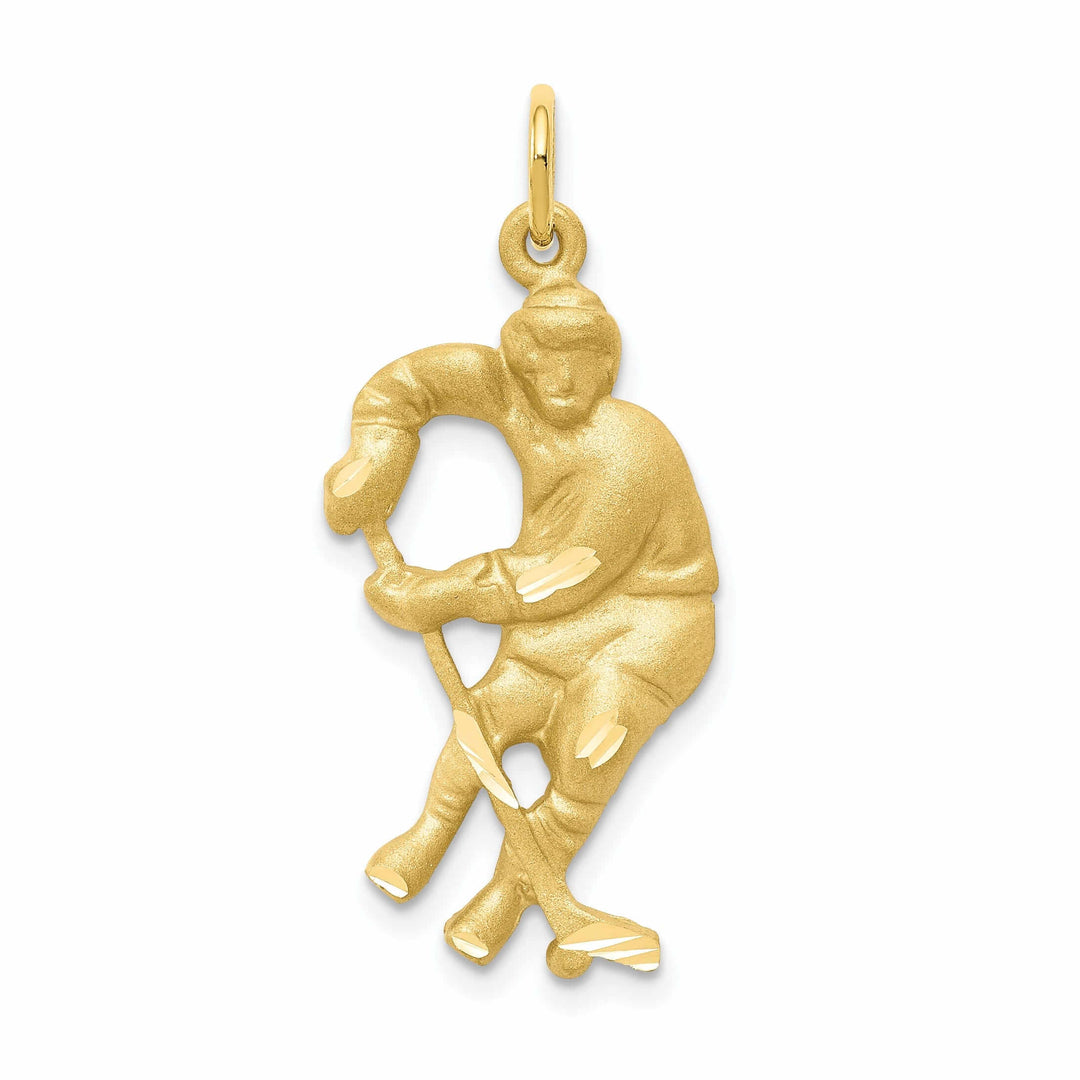 10k Yellow Gold Hockey Player full Gear Charm