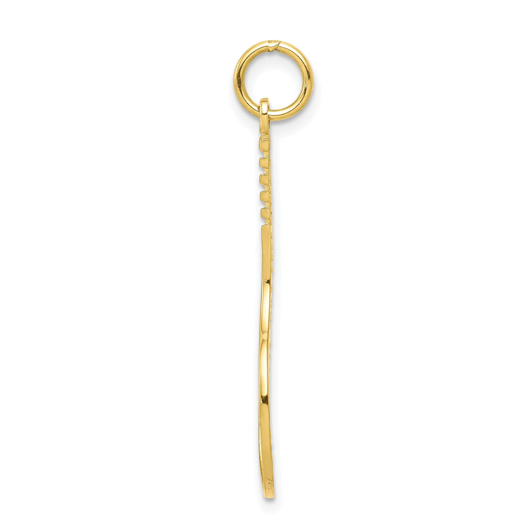 Solid 10k Yellow Gold Tennis Racquet Pendant