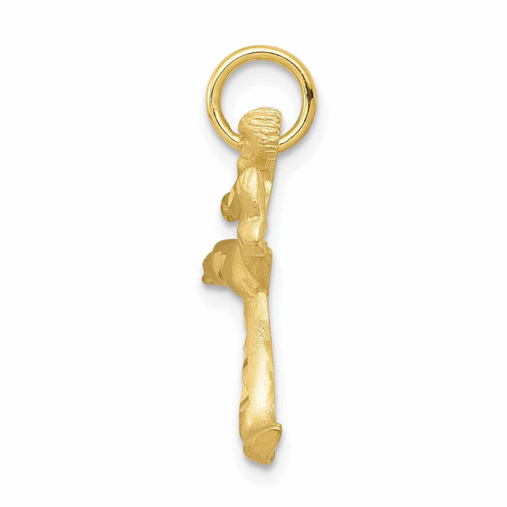 10k Yellow Gold Karate Person Kicking Pendant