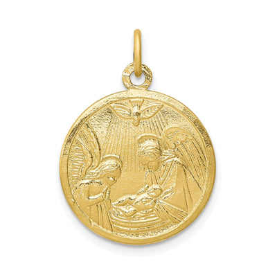 Solid 10k Yellow Gold Baptism Disc Pendant at $ 120.48 only from Jewelryshopping.com