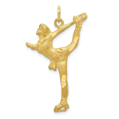 Solid 10k Yellow Gold Figure Skater Pendant at $ 142.89 only from Jewelryshopping.com