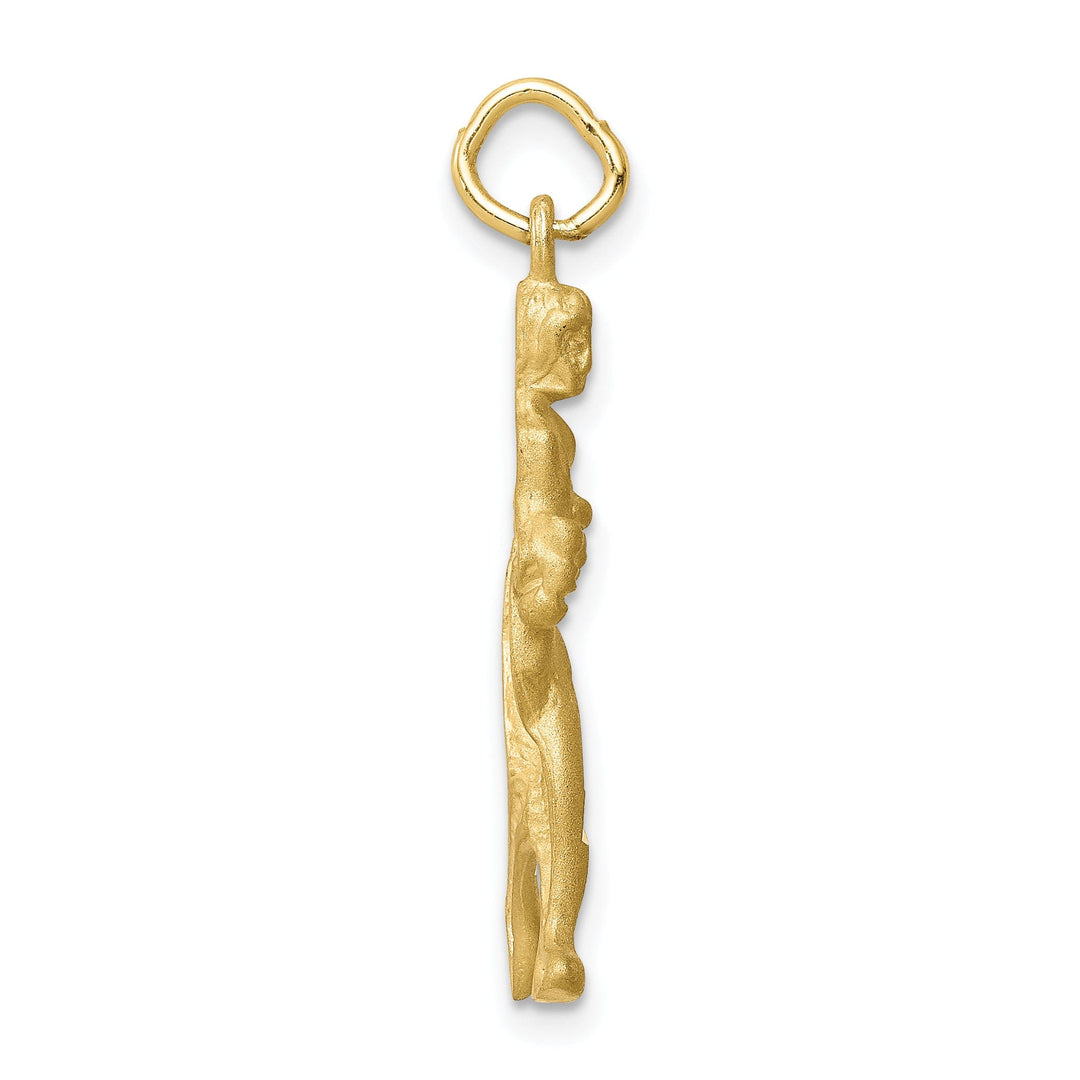 Solid 10k Yellow Gold Women Runner Pendant