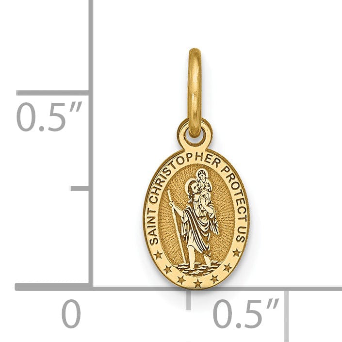 Solid 10k Yellow Gold St. Christopher Pendant