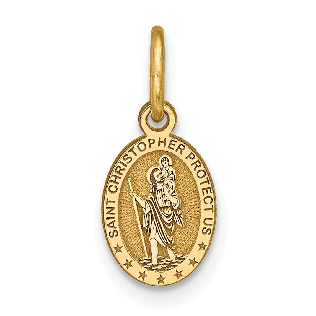 Solid 10k Yellow Gold St. Christopher Pendant