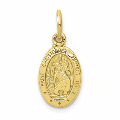 10k Yellow Gold Polish St. Christopher Pendant at $ 49.83 only from Jewelryshopping.com