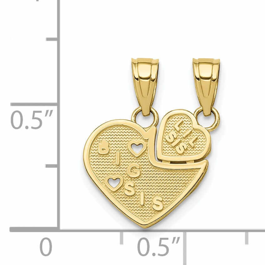 10k Yellow Gold Big Sis Lil Sis Break Apart Charm