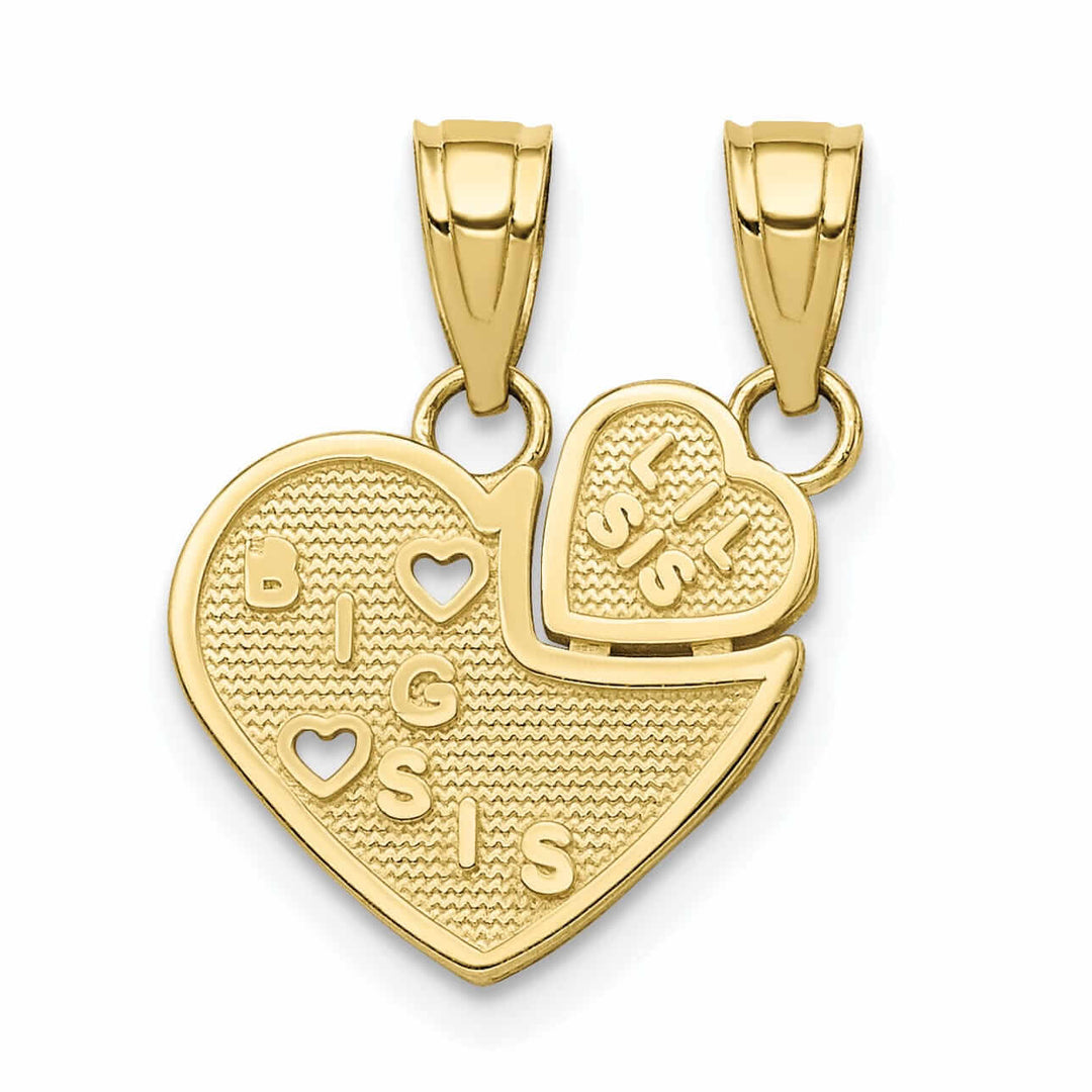 10k Yellow Gold Big Sis Lil Sis Break Apart Charm