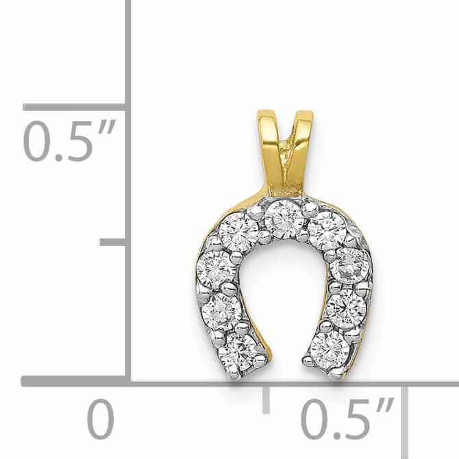 10k Yellow Gold Polished C.Z Horse Shoe Pendant