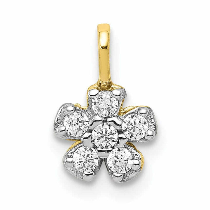 10k Yellow Gold Polished Small Flower Pendant