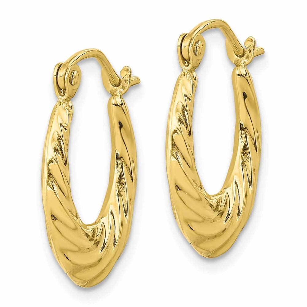 10k Yellow Gold Small Fancy Hoop Earrings