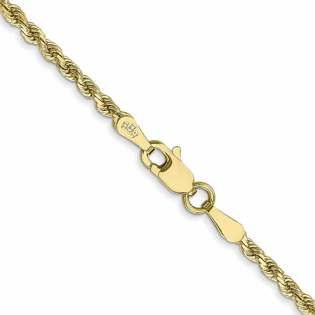 10k Yellow Gold Diamond Cut Rope Bracelet 2.25MM