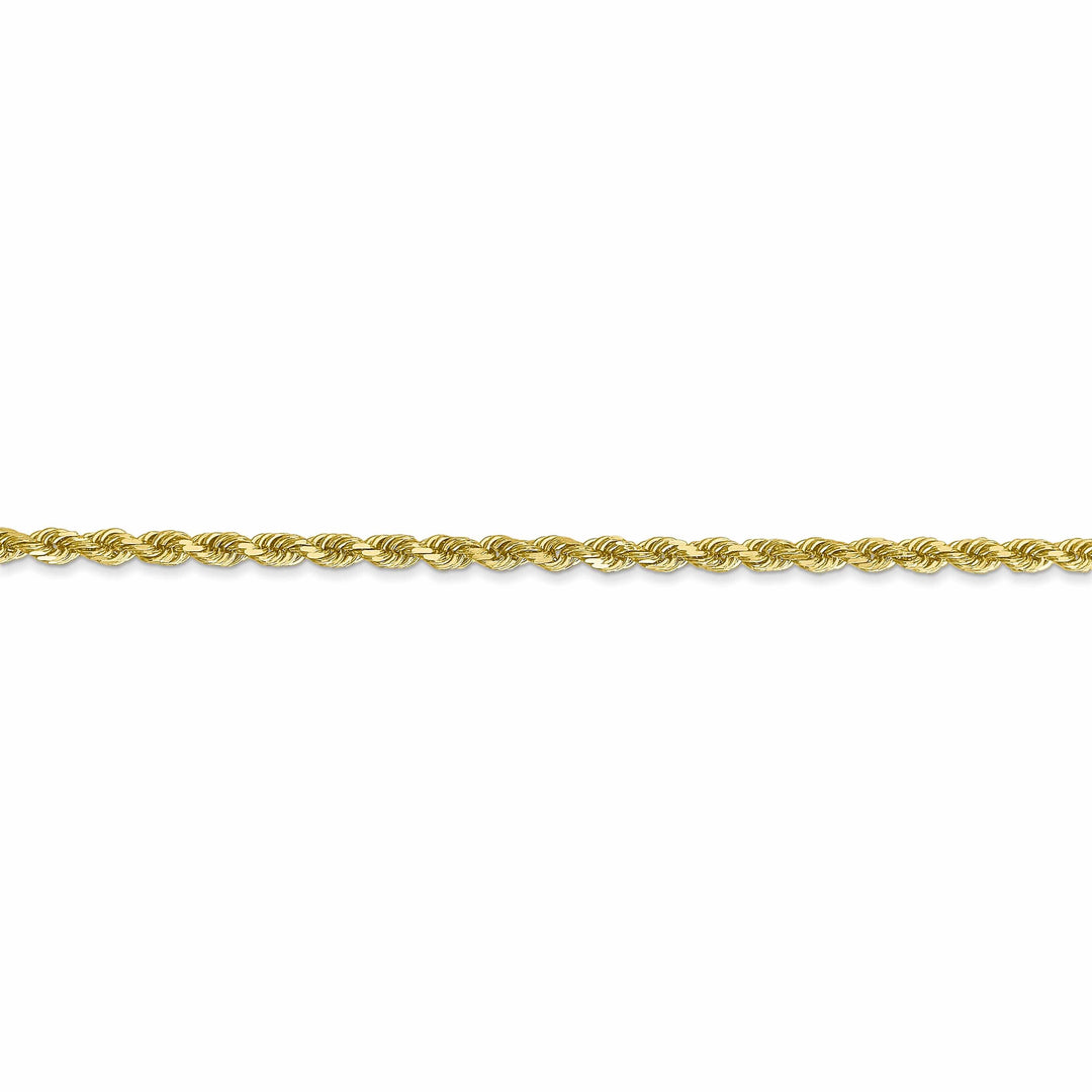 10k Yellow Gold Diamond Cut Rope Bracelet 2.5MM