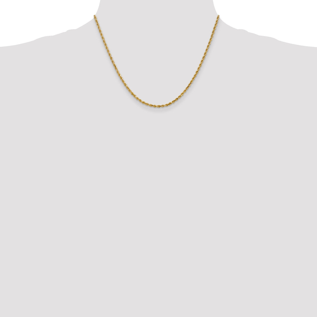 10k Yellow Gold Diamond Cut Rope Bracelet 2.5MM