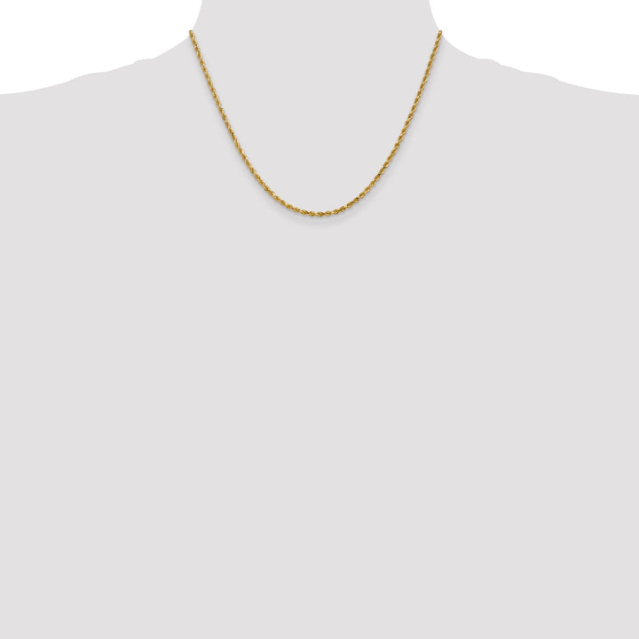 10k Yellow Gold Diamond Cut Rope Bracelet 2.5MM