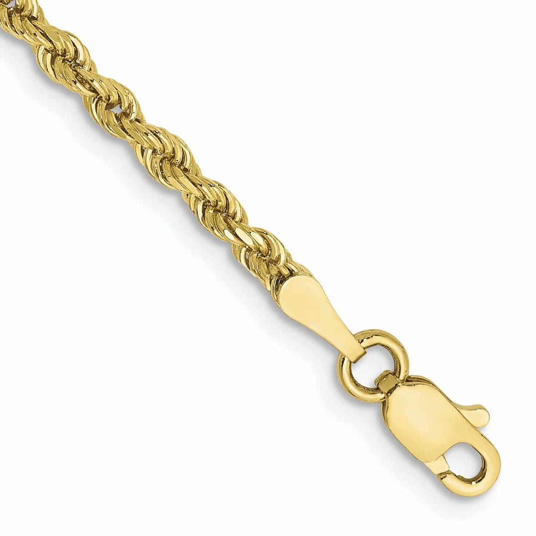 10k Yellow Gold Diamond Cut Rope Bracelet 2.5MM