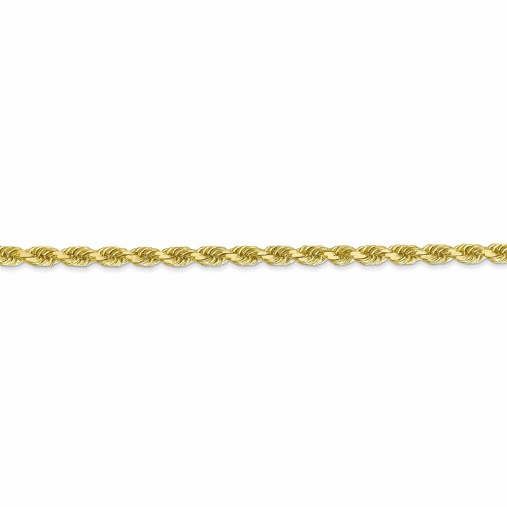 10k Yellow Gold Diamond Cut Rope Bracelet 3MM