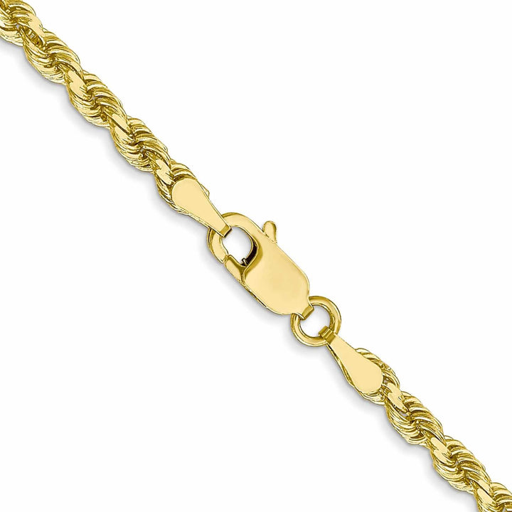 10k Yellow Gold Diamond Cut Rope Bracelet 3MM