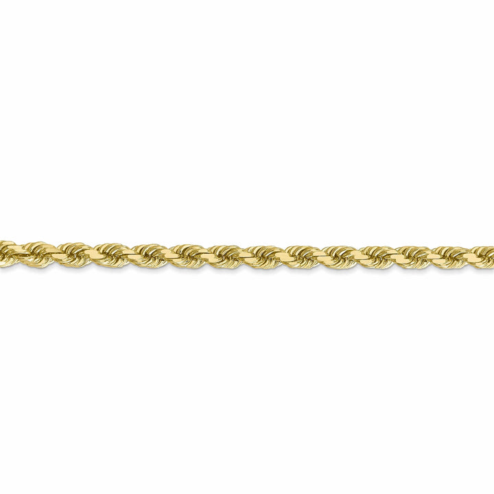 10k Yellow Gold Diamond Cut Rope Bracelet 4MM