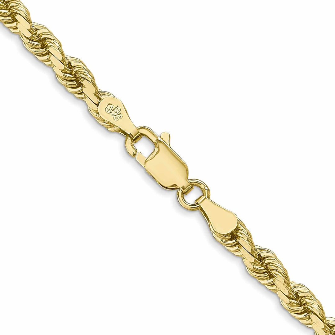 10k Yellow Gold Diamond Cut Rope Bracelet 4MM