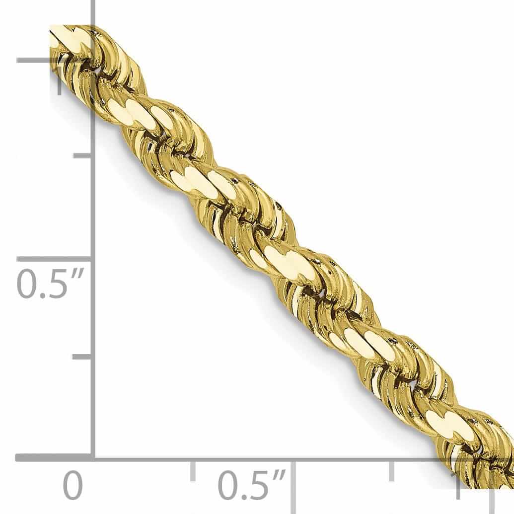 10k Yellow Gold Diamond Cut Rope Bracelet 5MM