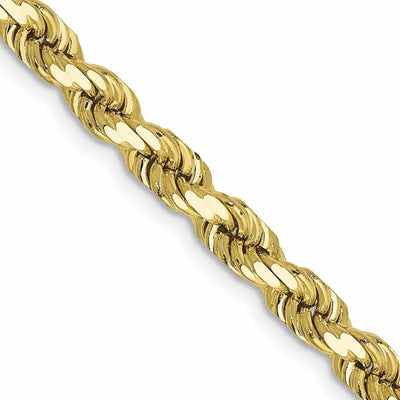 10k Yellow Gold Diamond Cut Rope Bracelet 5MM