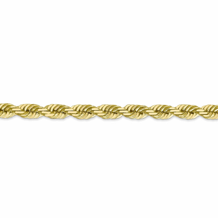 10k Yellow Gold Diamond Cut Rope Bracelet 6MM