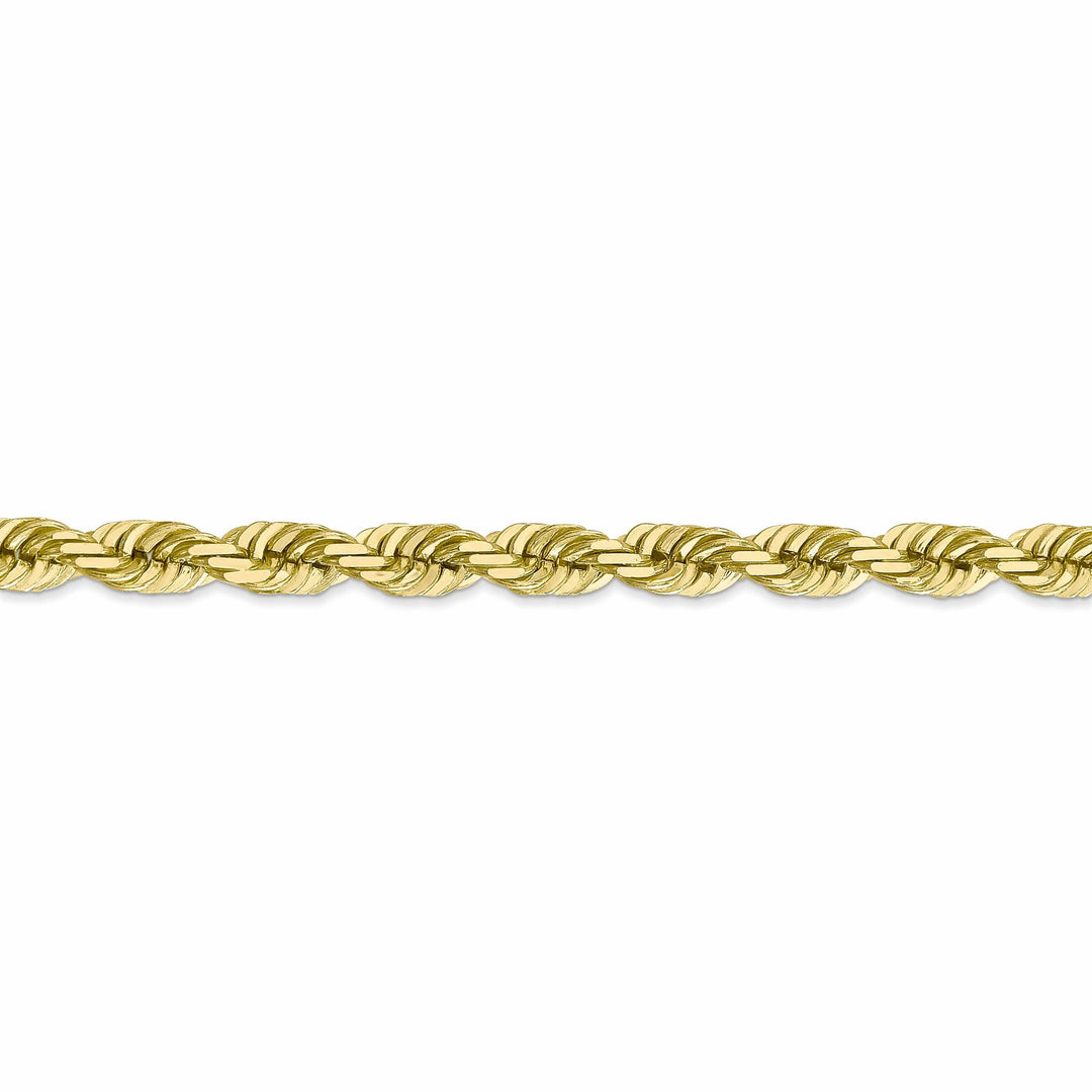 10k Yellow Gold Diamond Cut Rope Bracelet 6MM