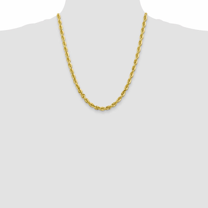 10k Yellow Gold Diamond Cut Rope Bracelet 6MM