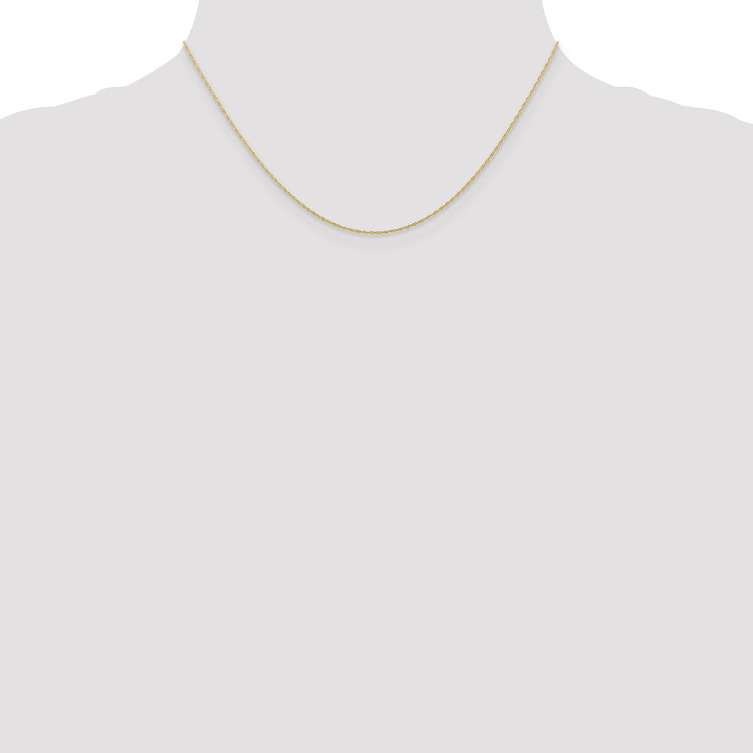 10k Yellow Gold Carded Cable Rope Chain 0.5MM wide