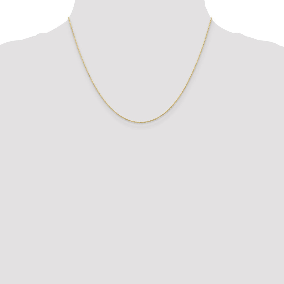 10k Yellow Gold Carded Cable Rope Chain 0.5MM wide