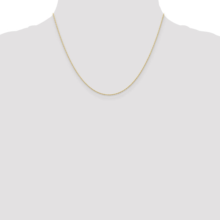 10k Yellow Gold Carded Cable Rope Chain 0.5MM wide