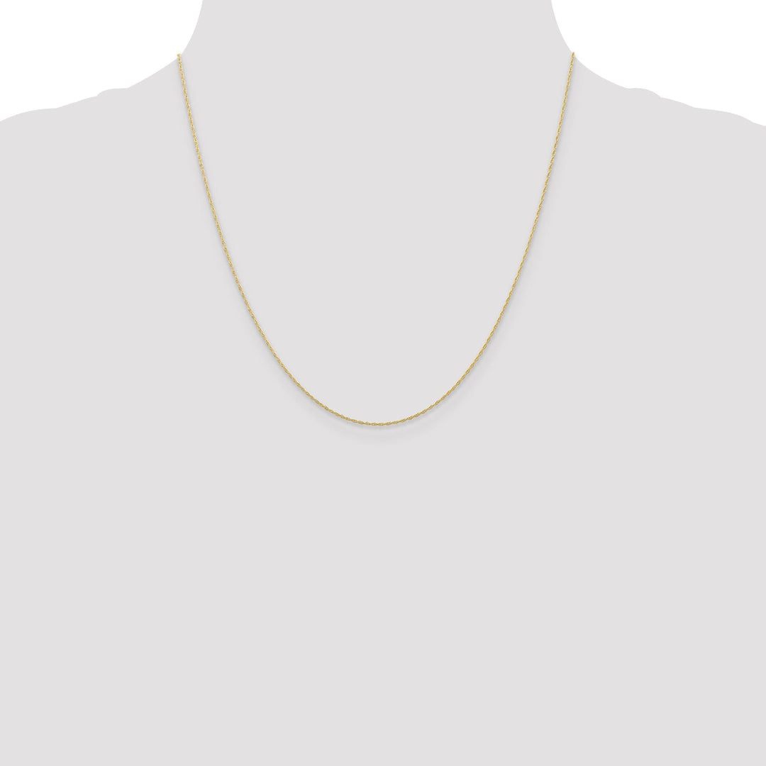 10k Yellow Gold Carded Cable Rope Chain 0.5MM wide