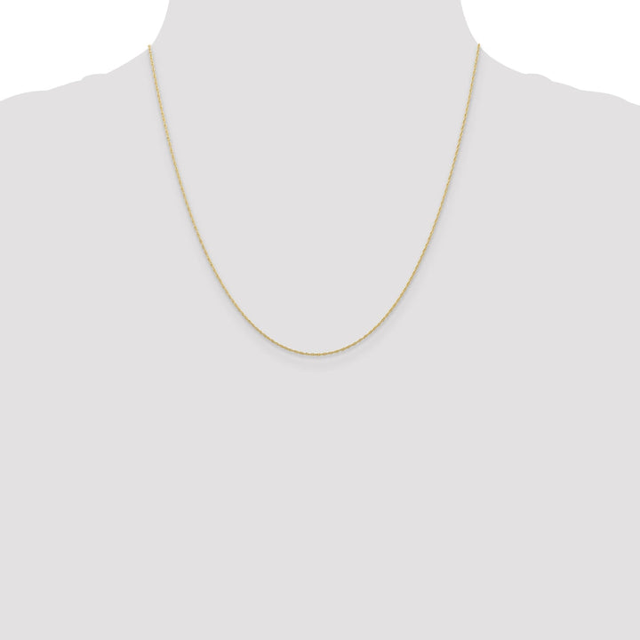 10k Yellow Gold Carded Cable Rope Chain 0.5MM wide