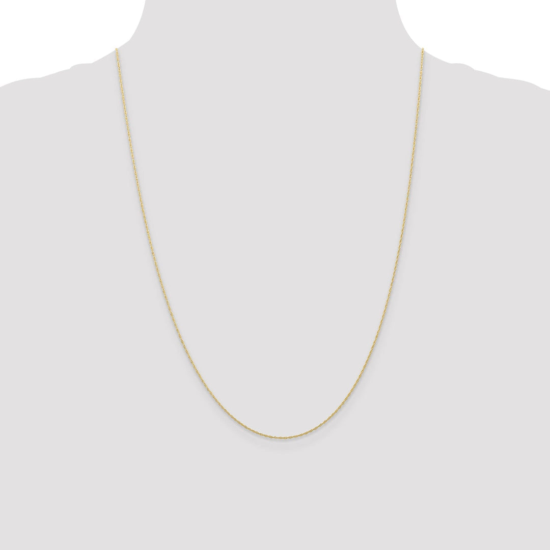 10k Yellow Gold Carded Cable Rope Chain 0.5MM wide