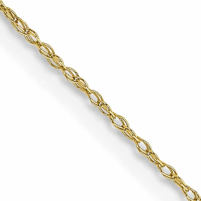 10k Yellow Gold Carded Cable Rope Chain 0.5MM wide